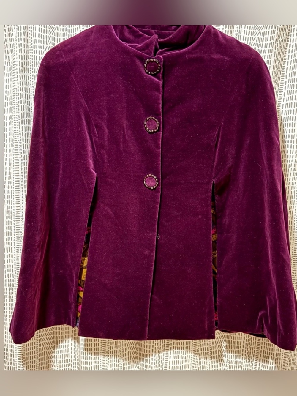 Purple velvet cape